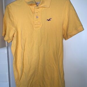 Hollister Men's Yellow Polo Shirt Size M Short Sleeves Cotton